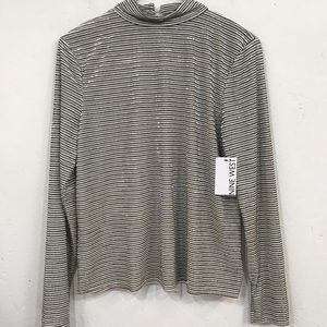 Nine West Sheer Velvety Striped Top